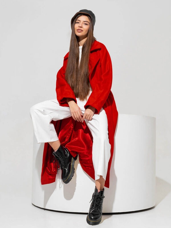 Topshop coat in red - Image 2
